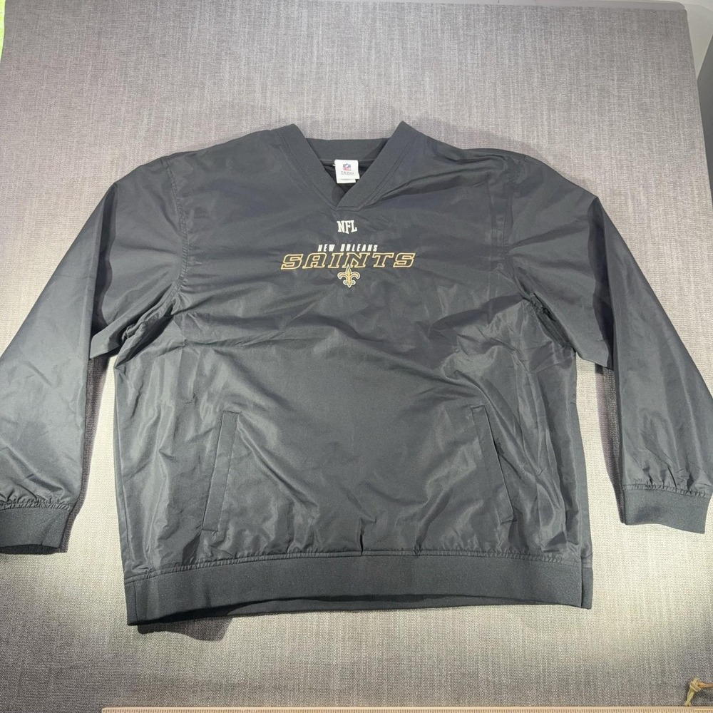 New Orleans Saints Jacket Mens 2XL Black NFL Football NFL Team Apparel Pullover